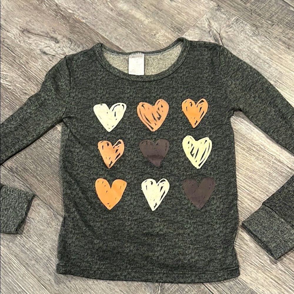 Kids Heart Pattern Long Sleeve Shirt